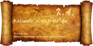 Kalamár Alfréda névjegykártya